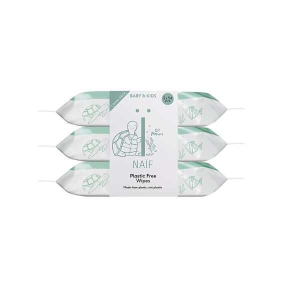 Naif Plastiekvrij Babydoekjes 3 X 54 Tissues 3 Pack