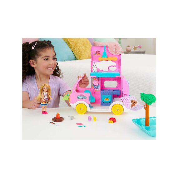 Barbie Chelsea Mobilhome Met 2 Dieren En 15 Accessoires