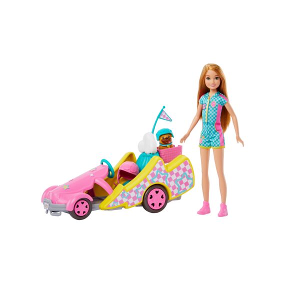 Barbie & Stacie To The Rescue Pop Met Go Cart, Hondje En Accessoires