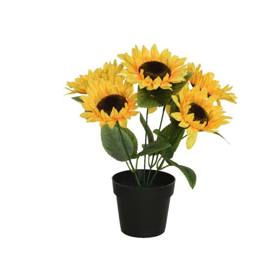 Zonnebloem In Pot Polyester L25.00-W25.00-H28.00Cm Geel/Kleur(En)