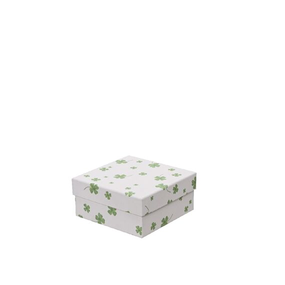 Giftbox Papier Fsc Mix 100% L13.00-W13.00-H6.00Cm Groen/Wit