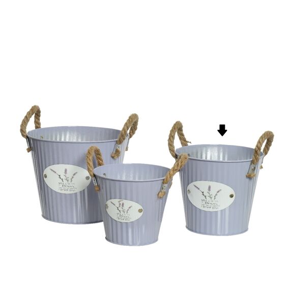 Planter Gegalv. Metaal Buiten Dia17.00-H15.00Cm Lila