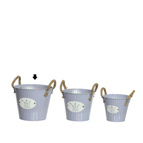 Planter Gegalv. Metaal Buiten Dia20.00-H17.00Cm Lila