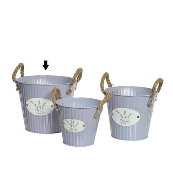 Planter Gegalv. Metaal Buiten Dia20.00-H17.00Cm Lila