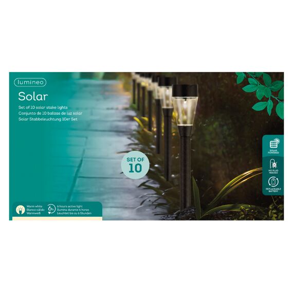 Solar Stake Light Plastic Steady Dia6.00-H32.00Cm-1L Zwart/Warm Wit