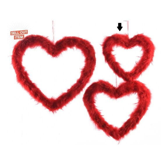 Hart Veer Met Hanger L38.00-W30.00-H3.00Cm Rood