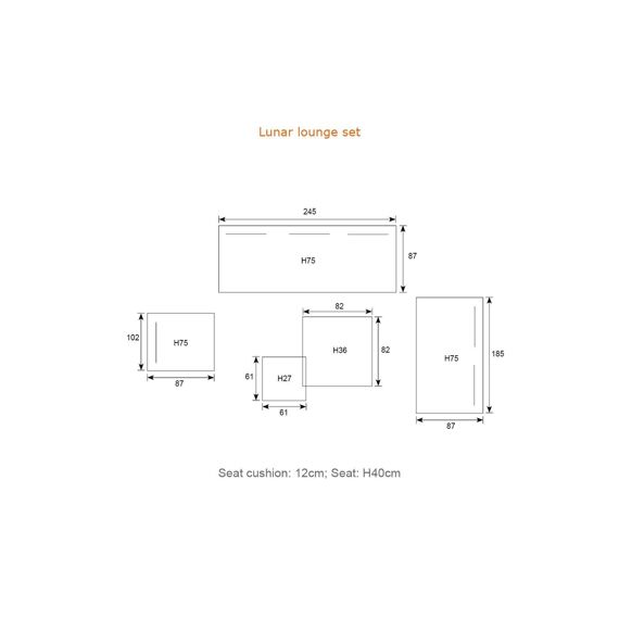 Lunar 3-Zits + 2-Zits Bank Acacia/Rope Sand/Sahara Sand + 2 Salontafels 81 En 61cm Acacia White Wash