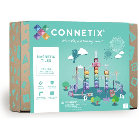 Connetix Magnetic Tiles Pastel Ball Run Pack 106 Stuks
