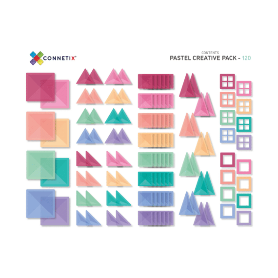 Connetix Magnetic Tiles Pastel Creative Pack 120 Stuks