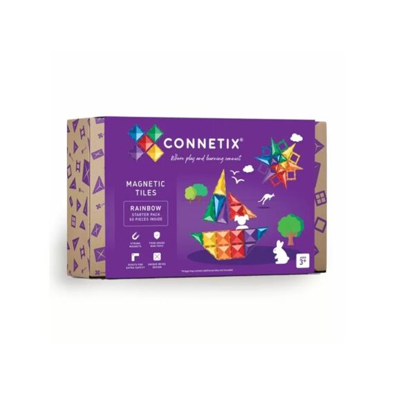 Connetix Magnetic Tiles Rainbow Starter Pack 60 Stuks