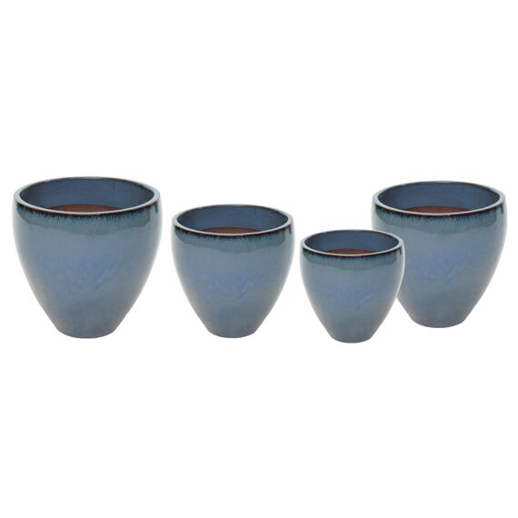 Bloempot Glazuur Belly Pot Noble Antic Blue D42Xh39Cm