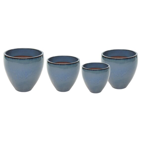 Bloempot Glazuur Belly Pot Noble Antic Blue D50Xh47Cm