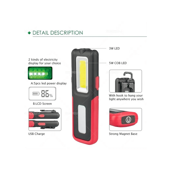 Zaklamp Led 800Lm Oplaadbaar