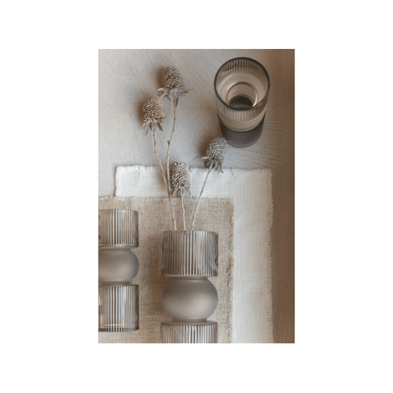 Vaas/Kaarsh Snoep Glas Gri S 10X10X25Cm
