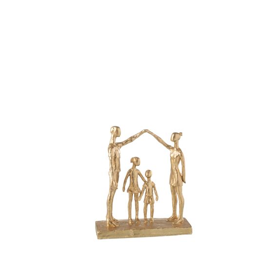 Familie Spelend Resine Goud 26.5X9X29.5Cm