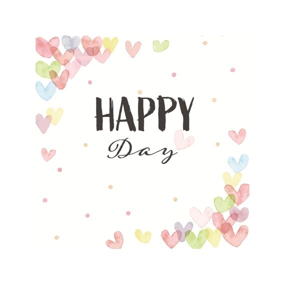 Duni servet 33X33Cm 20 Stuks Hearts Happy