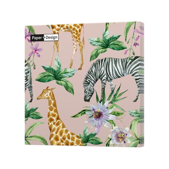 Duni servet 33X33Cm 20 Stuks Zebra & Girafe