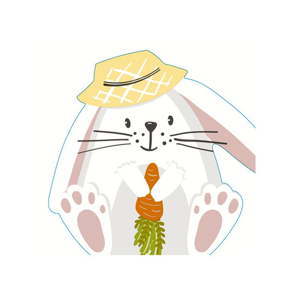 Duni Serviet 33X33Cm 12 Stuks Silhouettes Bunny With Hat
