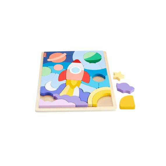 Fisher Price Houten Ruimte Blokken Puzzel