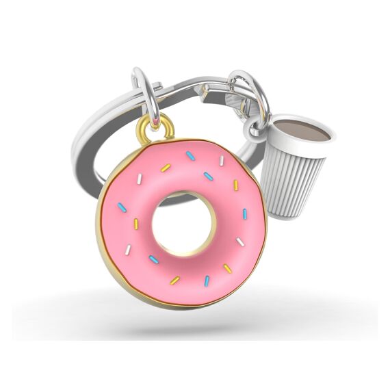 Metalmorphose Sleutelhanger Donut Met Koffiekop