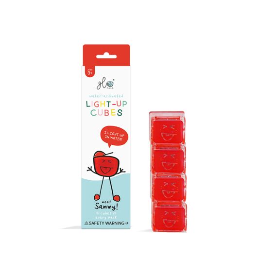 Glopals Light Up Cubes 4 Stuks Sammy Rood