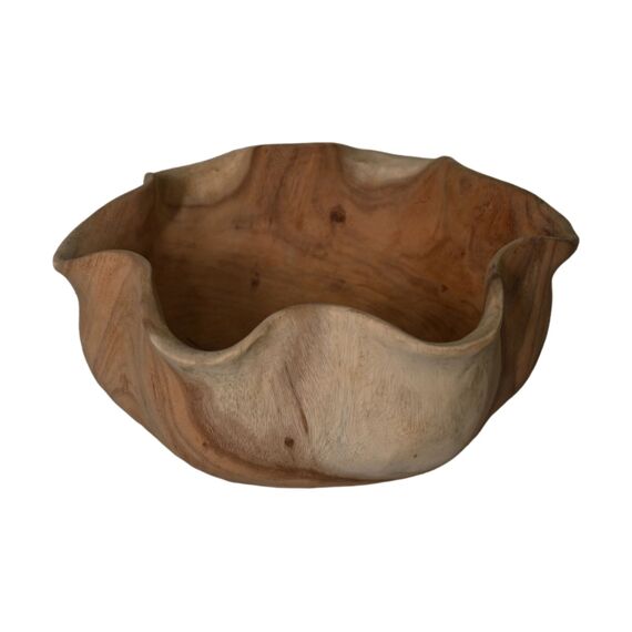 Round Bowl Flower Shaped Natural/Munggur 40X40X17Cm