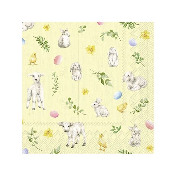 Ihr 9854 Lammy And Friends Lunchservet Yellow