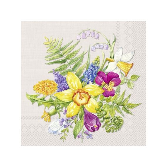 Ihr 9859 Flower Love Lunchservet Linen