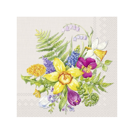 Ihr 9859 Flower Love Cocktailservet Linen