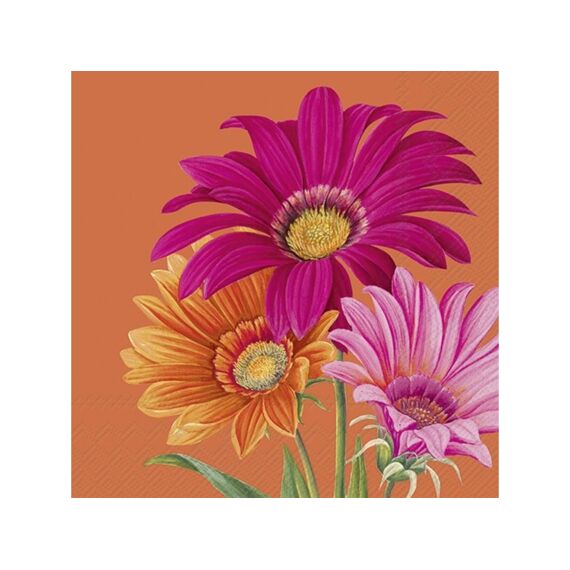 Ihr 10383 Joyful Gerbera Lunchservet Orange