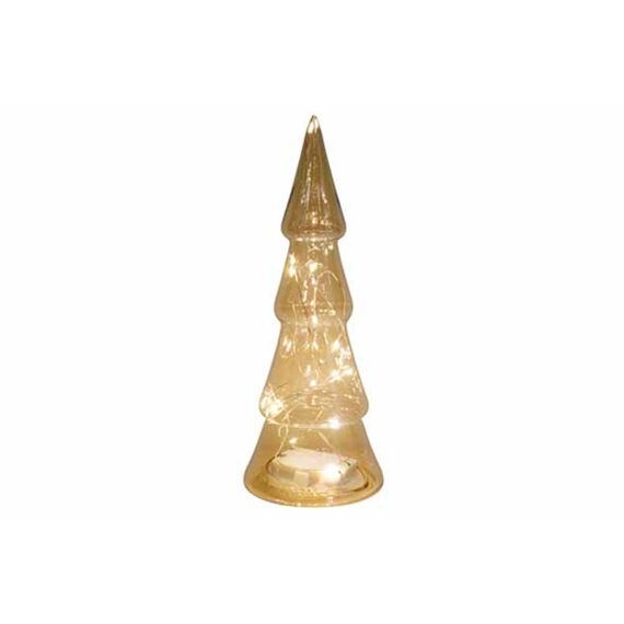 Cosy & Trendy Kerstboom Led Goud 10X10Xh27Cm Glas