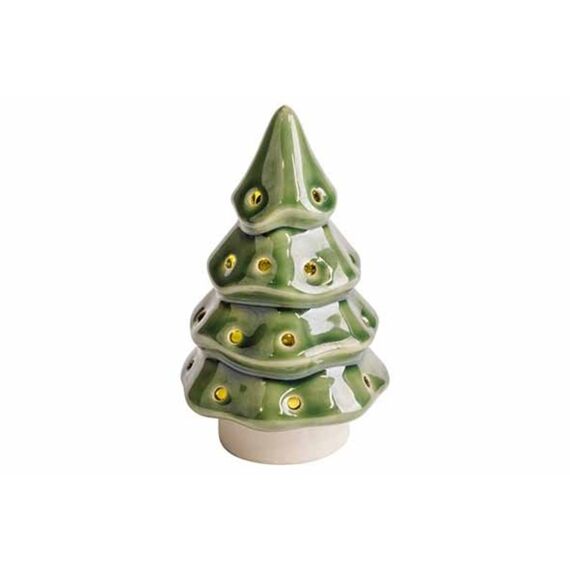 Cosy & Trendy Kerstboom Led Groen 5X5Xh14Cm Porselein