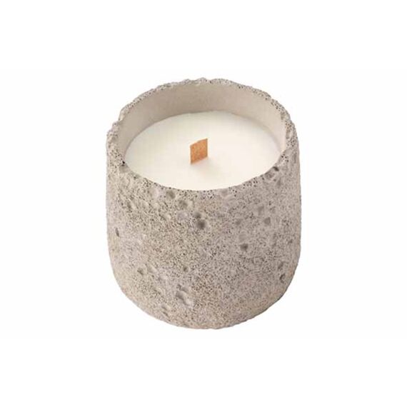 Geurkaars Rustic Wood Wick Grijs 10X10Xh10Cm Cement