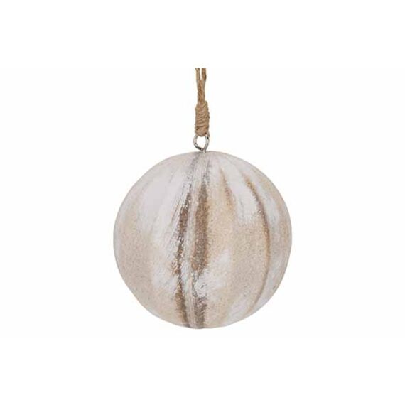 Cosy & Trendy Kerstbal Wash Natuur D8Cm Hout