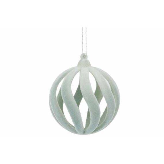 Cosy & Trendy Hanger Ball Spiral Flocked Mint 7Cm Kunststof