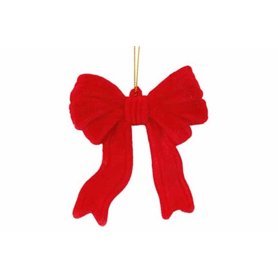 Cosy & Trendy Hanger Bow Flocked Rood 10X3Xh10Cm Kunststof