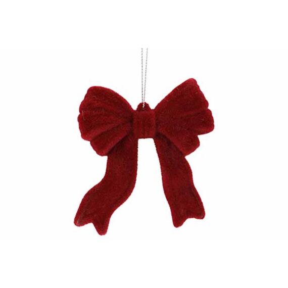 Cosy & Trendy Hanger Bow Flocked Bordeaux 10X3Xh10Cm Kunststof