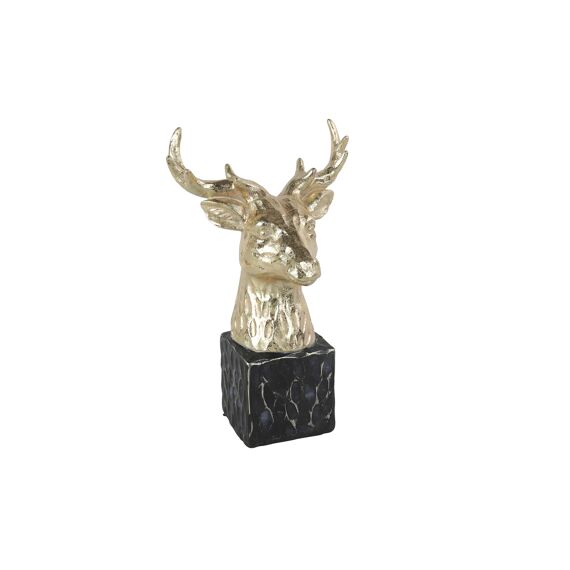 Ornament Hertenhoofd Randy S Goud/Zwart L14B10.5H24Cm