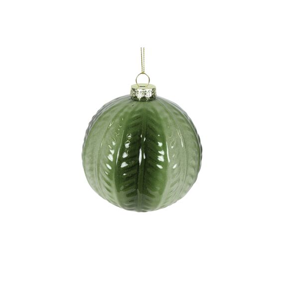 Decostar Kerstbal Ro Cilla S Groen/Wit 8Cm