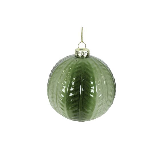 Decostar Kerstbal Ro Cilla M Groen/Wit 10Cm