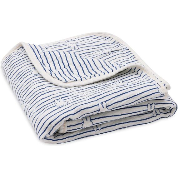 Jollein Deken Hydrofiel Wieg 75x100cm Miffy Stripe Navy