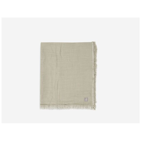 Jollein Deken Wieg 75X100Cm Fringe Olive Green/Ivory Gots