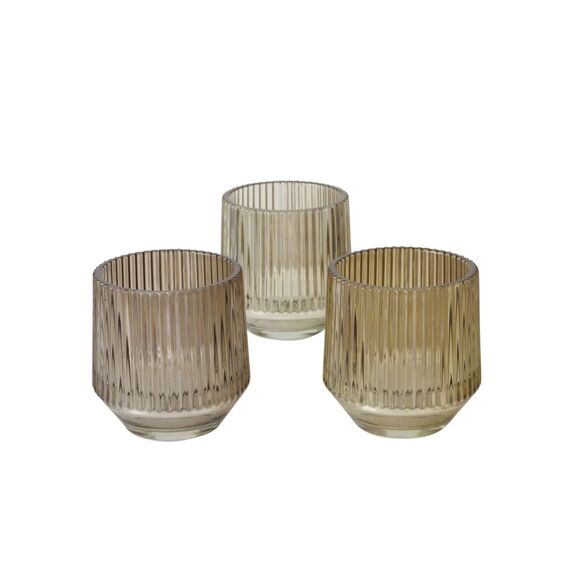 Windlicht Tiago Rond H10Cm Glas 3 Assortimenten Prijs Per Stuk