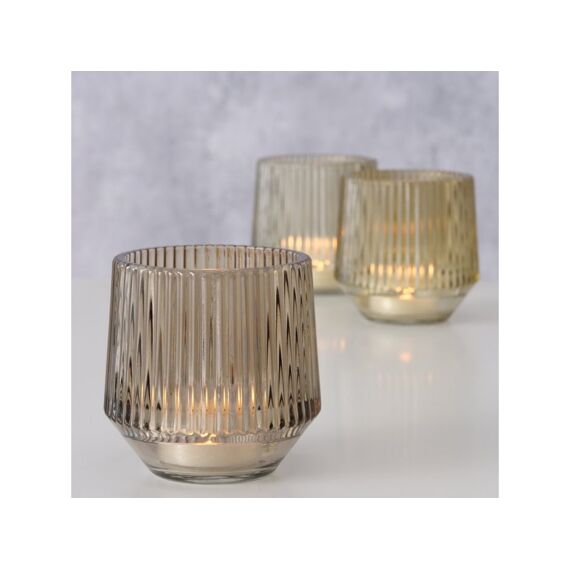 Windlicht Tiago Rond H8Cm Glas 3 Assortimenten Prijs Per Stuk