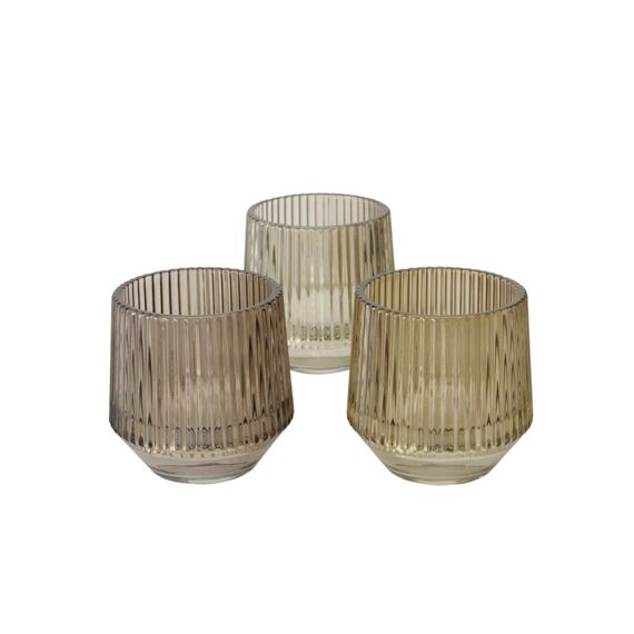 Windlicht Tiago Rond H8Cm Glas 3 Assortimenten Prijs Per Stuk