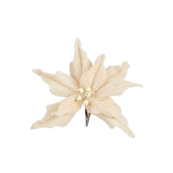 House of Seasons Clip Poinsettia Beige H21Xd23Cm