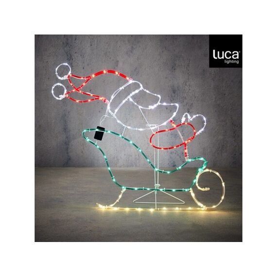 Luca lighting Ropelight Bewegende Kerstman Slee Multicolour Led Met Timer 68X60X3Cm