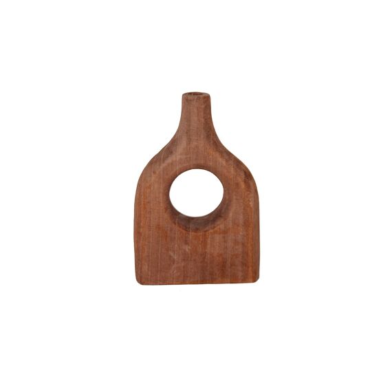 Vaas Goderich Hout Bruin/Rood 17X5X25Cm