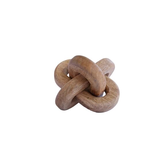 Deco Ketting Mango Hout Naturel 14X14X10Cm