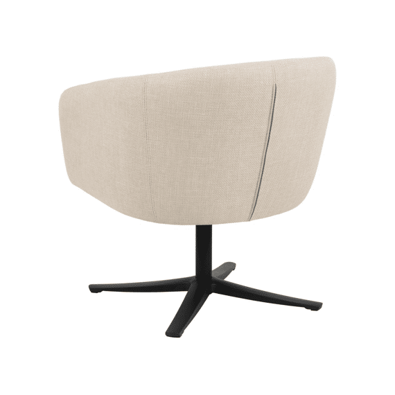 Ramsey Loungestoel Beige Stof Mat Zwarte Stalen Voet